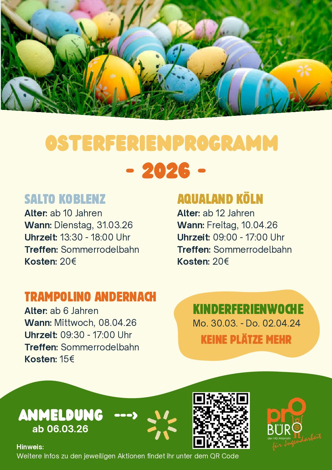 Osterferien Programm